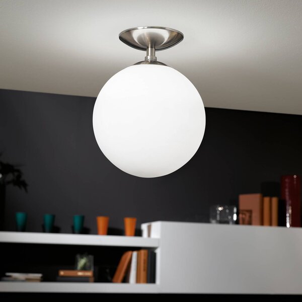 EGLO Plafoniera soffitto Rondo, dimmerabile, Alluminio / Grigio / Zincato, Corridoio, Vetro, Moderno, Plafoniera