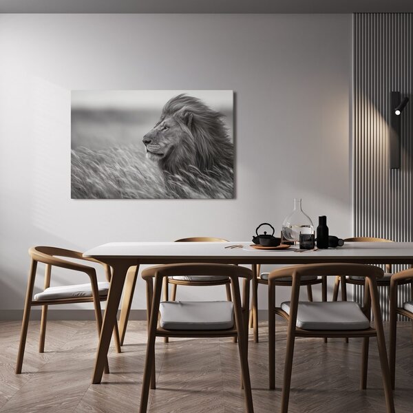 Quadro su tela – Re della savana nell'erba