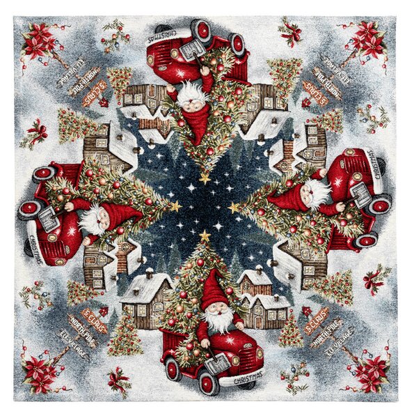 Tovaglia natalizia in ciniglia 90x90 cm Chenille IT043