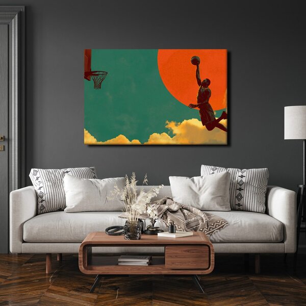 Quadro su tela – Salto di basket sotto il sole