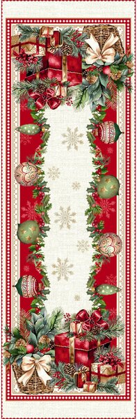 Tovaglia natalizia in arazzo con lurex Regali di Natale