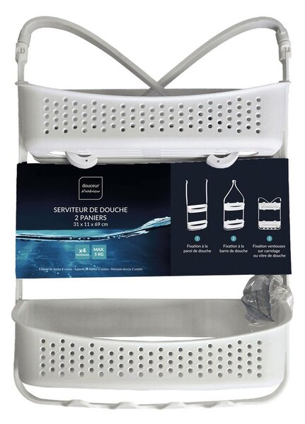 Mensola da bagno da appendere bianco opaco in plastica Vesper – douceur d'intérieur