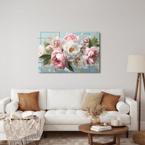 Quadro su tela – Eleganti fiori di peonia