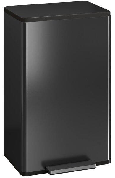 HOMCOM Pattumiera da cucina 45 L a pedale con coperchio soft-close e secchio estraibile, nero | Aosom Italy