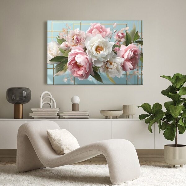 Quadro su tela – Eleganti fiori di peonia