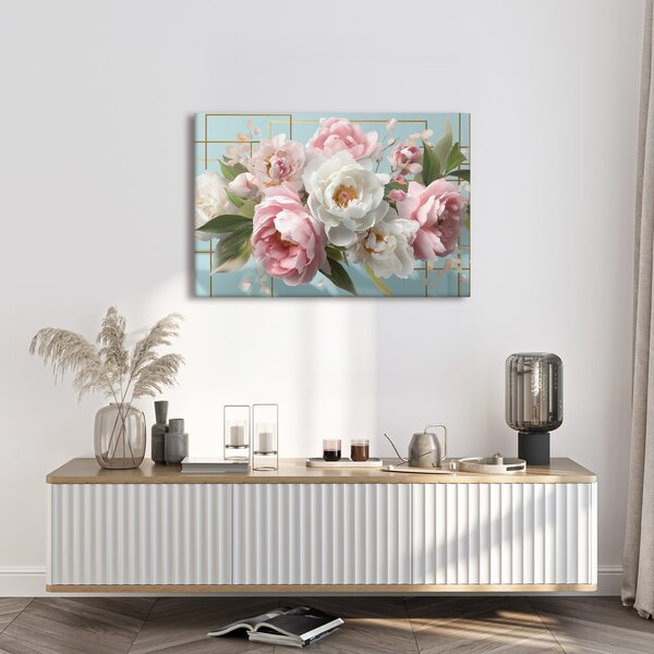 Quadro su tela – Eleganti fiori di peonia