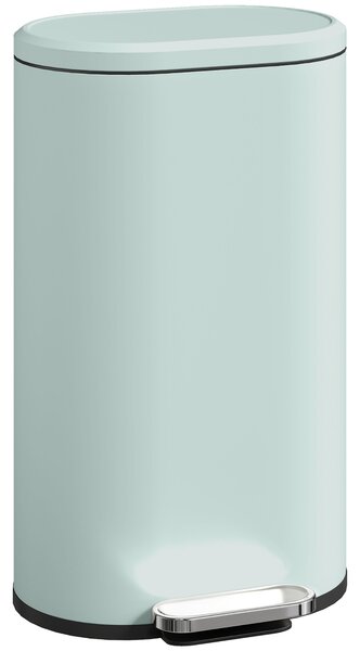 HOMCOM Pattumiera da cucina 30 L a pedale con coperchio soft-close, verde | Aosom Italy