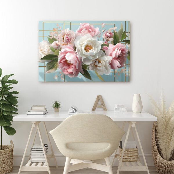 Quadro su tela – Eleganti fiori di peonia