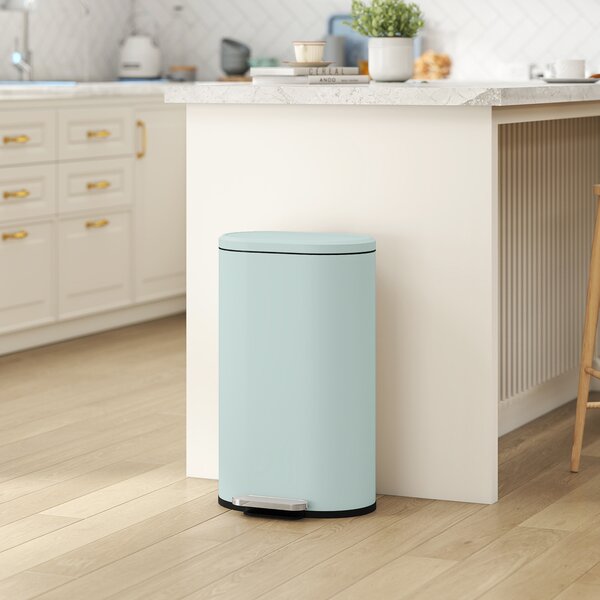 HOMCOM Pattumiera da cucina 30 L a pedale con coperchio soft-close, verde | Aosom Italy