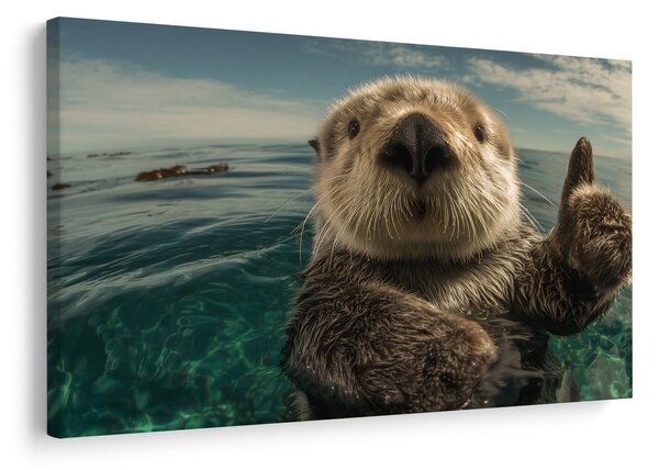 Quadro su tela – Lontra giocosa nell'oceano