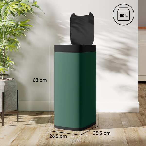 HOMCOM Pattumiera da cucina 50 L con sensore di movimento e finitura anti-impronta | Aosom Italy