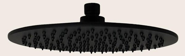 Soffione doccia 25 cm Smart tondo nero opaco