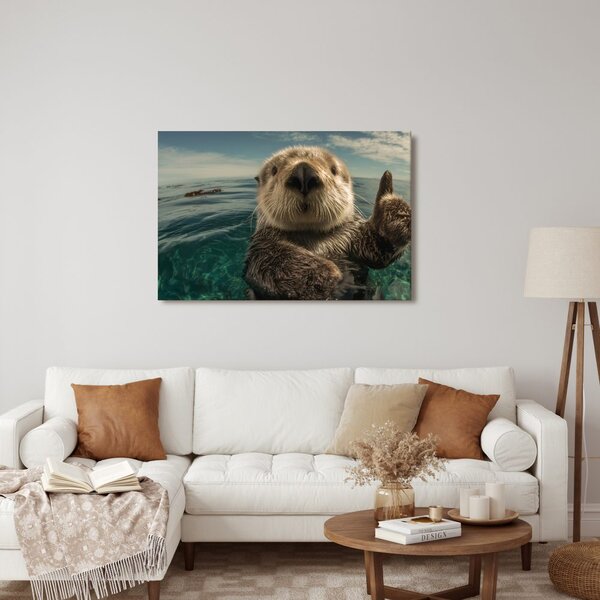 Quadro su tela – Lontra giocosa nell'oceano