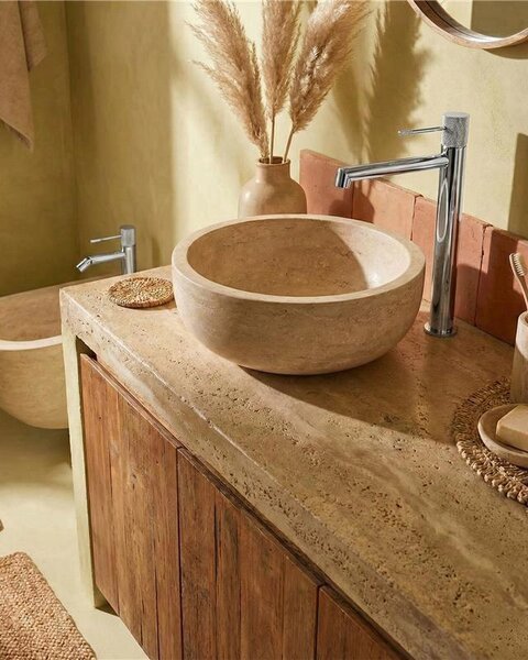 Coppia rubinetti lavabo alto e bidet senza scarico in ottone cromo Melin