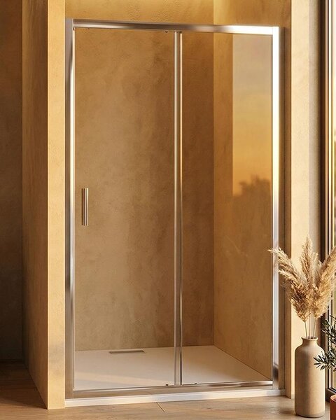 Nicchia doccia 120 cm Nuvola scorrevole reversibile trasparente 6 mm H 190 cromo