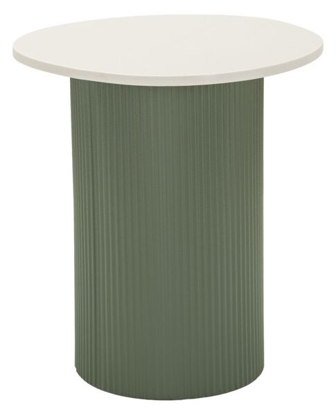 Tavolinetto Frankfurt Marble 40x42x45 cm in Metallo e MDF e Marmo Artificiale Verde e Bianco