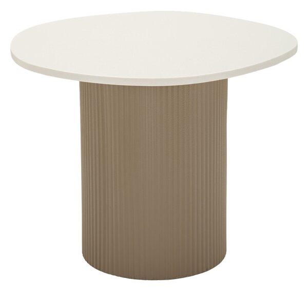 Tavolinetto Frankfurt Marble 46x48x39 cm in Metallo e MDF e Marmo Artificiale Grigio e Bianco