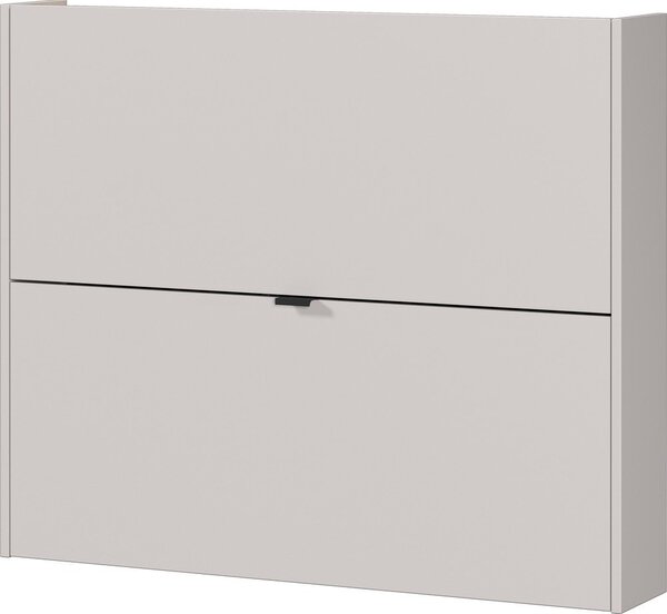 Scarpiera color crema con effetto rovere con ante ribaltabili/da parete 100x83x18 cm Ameca – Germania