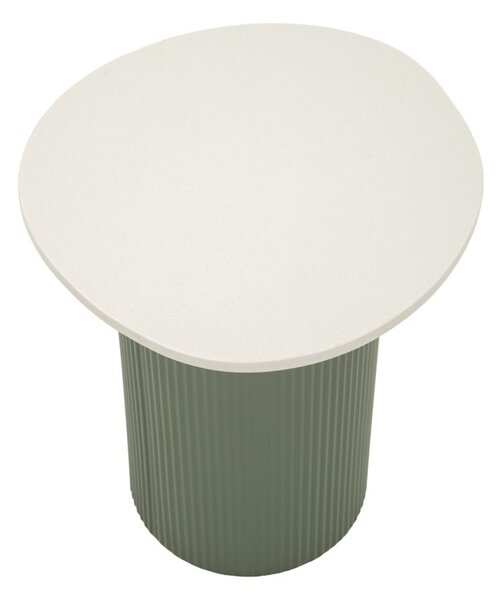 Tavolinetto Frankfurt Marble 40x42x45 cm in Metallo e MDF e Marmo Artificiale Verde e Bianco