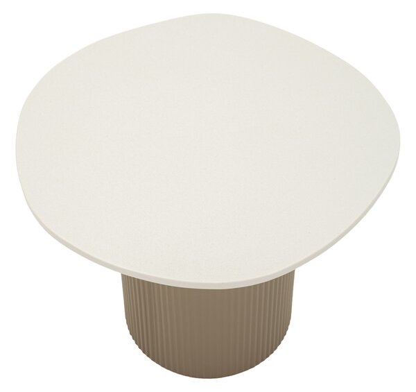 Tavolinetto Frankfurt Marble 46x48x39 cm in Metallo e MDF e Marmo Artificiale Grigio e Bianco