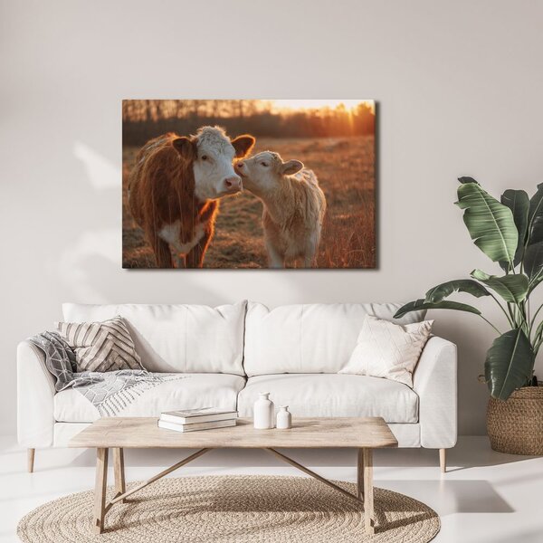 Quadro su tela – Tramonto sul pascolo
