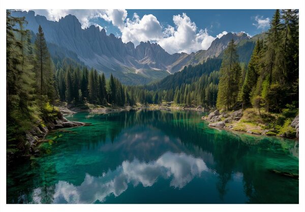 Quadro su tela – Lago di montagna nel bosco