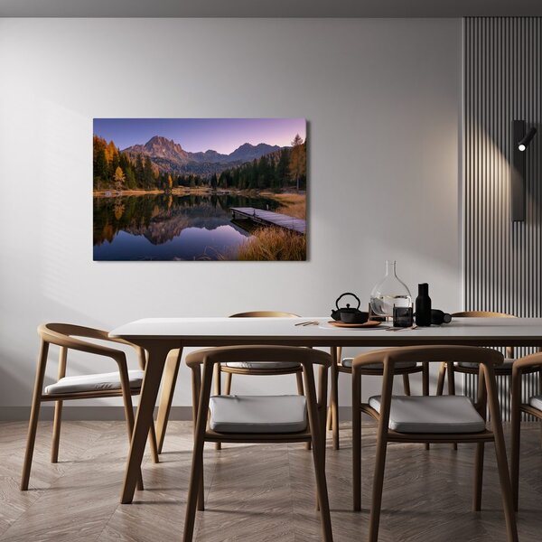 Quadro su tela – Lago di montagna autunnale