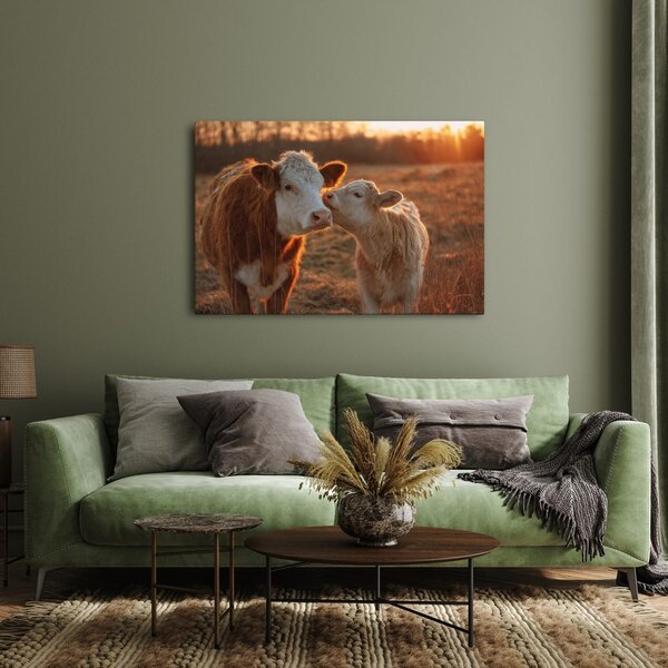 Quadro su tela – Tramonto sul pascolo
