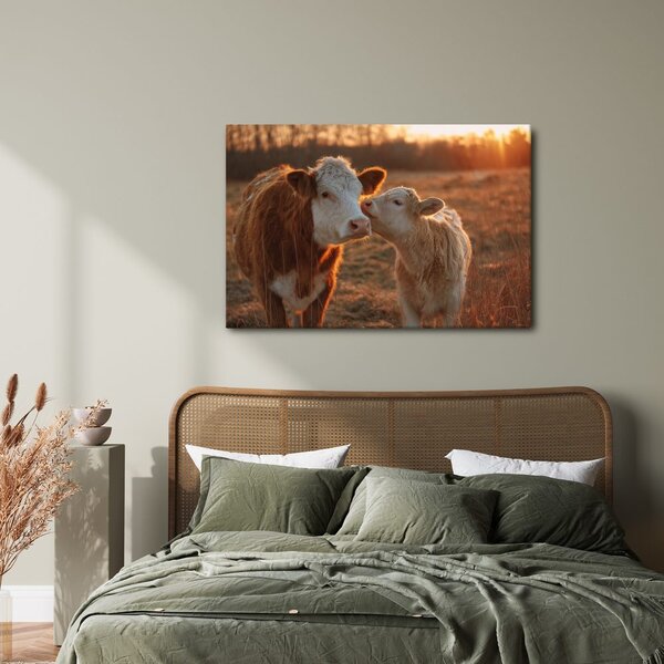 Quadro su tela – Tramonto sul pascolo