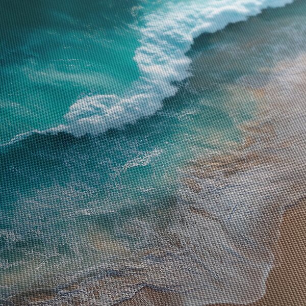Quadro su tela – Onda turchese sulla spiaggia