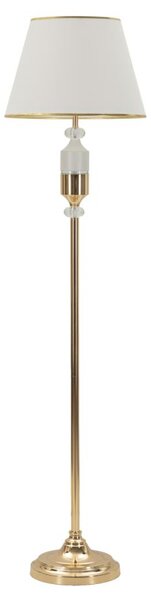 Lampada da Terra Gipsy Ø40x160 cm in Ferro e Tessuto Oro e Bianco