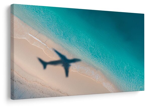 Quadro su tela – Spiaggia e ombra di un aereo