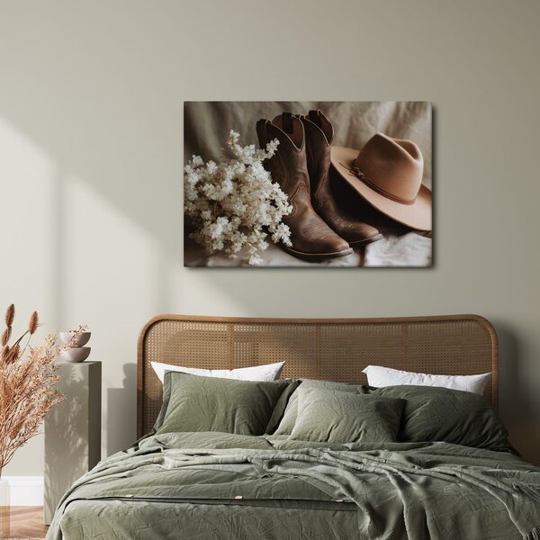 Quadro su tela – Stivali da cowboy con cappello