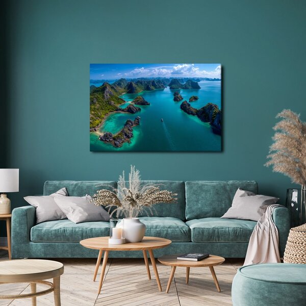 Quadro su tela – Laguna tropicale dall'alto