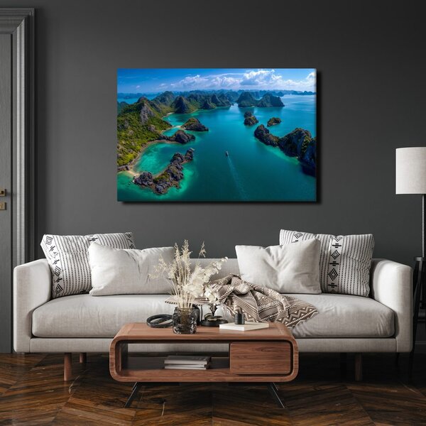 Quadro su tela – Laguna tropicale dall'alto