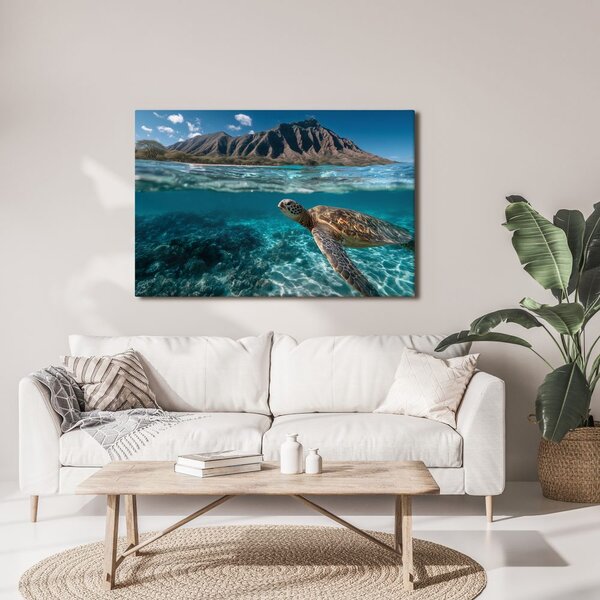 Quadro su tela – Tartaruga marina nell'oceano