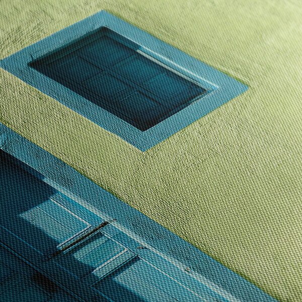 Quadro su tela – Facciata verde con finestra