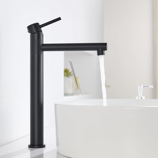 Rubinetto per lavabo – Colore: nero opaco – Rotazione a 360°