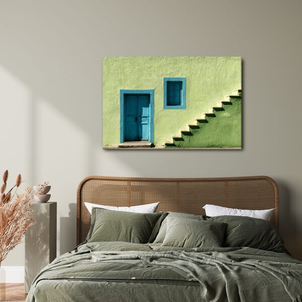 Quadro su tela – Porte blu e scale
