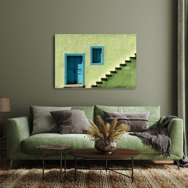 Quadro su tela – Porte blu e scale