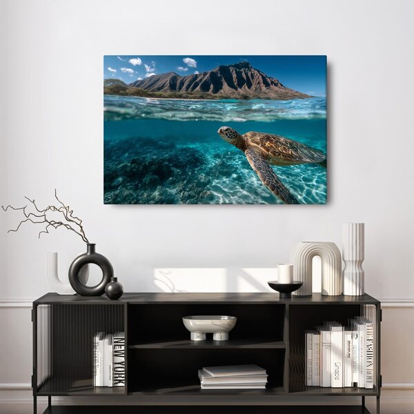 Quadro su tela – Tartaruga marina nell'oceano