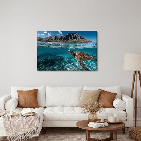 Quadro su tela – Tartaruga marina nell'oceano