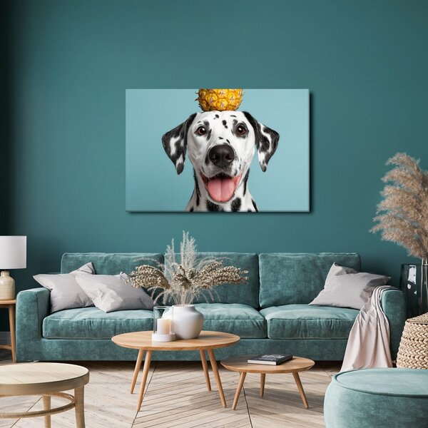 Quadro su tela – Dalmata con ananas in testa