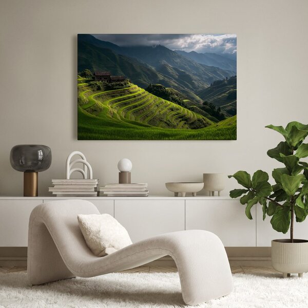 Quadro su tela – Terrazze di riso verdi