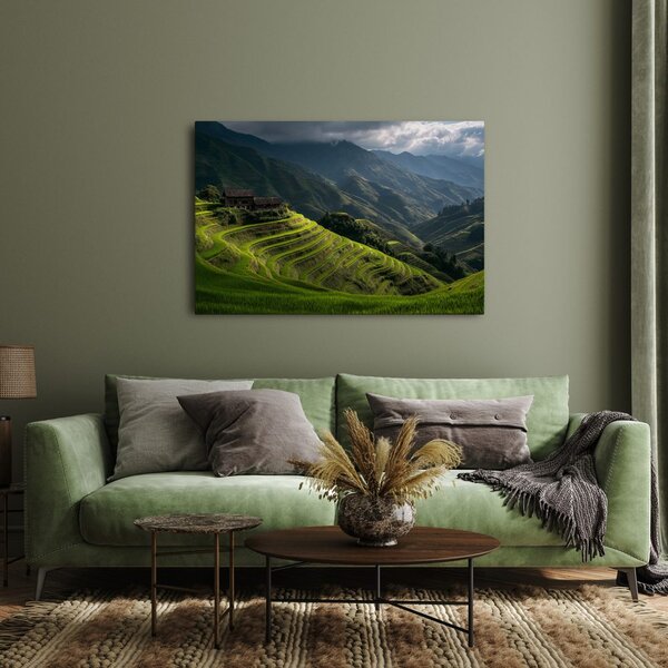 Quadro su tela – Terrazze di riso verdi