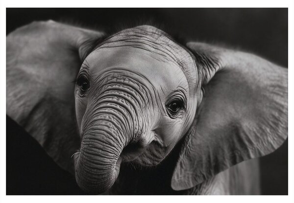 Quadro su tela – Cucciolo di elefante in dettaglio