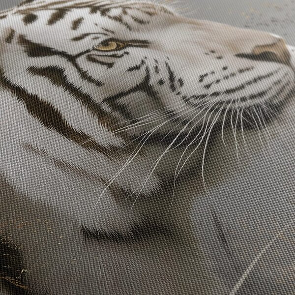 Quadro su tela – Tigre bianca nell'erba