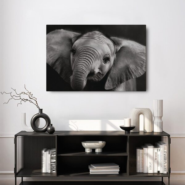 Quadro su tela – Cucciolo di elefante in dettaglio