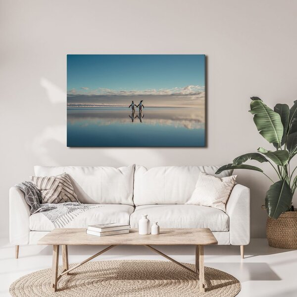 Quadro su tela – Pinguini su costa tranquilla
