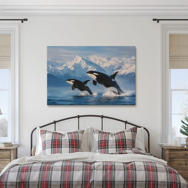 Quadro su tela – Orche saltanti tra le montagne